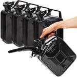 BW Kraftstoffkanister Metall Benzinkanister 5x 5 Liter mit Ausgie&szlig;er Schwarz RAL