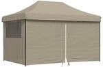 vidaXL Partyzelt Faltbar Pop-Up mit 4 Seitenteilen Taupe 4004978