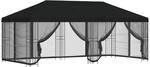 vidaXL Pavillon mit Seitenw&auml;nden 6 x 3 m Schwarz Polyester und Stahl 3376003