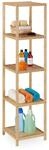 Relaxdays Badregal Bambus Natur 5 Ablagen 162 cm x 38 cm x 39,5 cm 5,1 kg