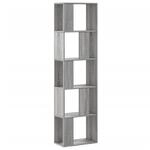 vidaXL B&uuml;cherregal 5 B&ouml;den Grau Sonoma 45x23,5x162,5 cm Holzwerkstoff 852785