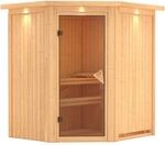 Karibu Sauna Tjorven + Ofen ext. Steuerung, Holz-Glast&uuml;r