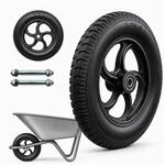 Relaxdays Sackkarrenrad 2er Set Vollgummi Stahl Schwarz Pannensicher mit Achse 3.25-8