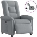 vidaXL Relaxsessel Elektrisch Hellgrau Stoff 3303234