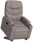 vidaXL Relaxsessel mit Aufstehhilfe Elektrisch Taupe Stoff 3204628