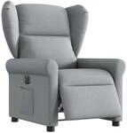 vidaXL Relaxsessel Elektrisch Hellgrau Stoff 3303354
