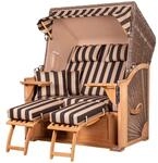 bene,iving Strandkorb Komplettset Schaalsee Teak PE grau Modell 581