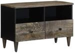 vidaXL TV-Schrank Hellgrau 70x33,5x46 cm Massivholz Mango 4017793