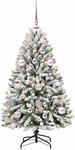 vidaXL K&uuml;nstlicher Weihnachtsbaum Gr&uuml;n und Wei&szlig; 120 cm PVC und Metall 3395732