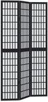 vidaXL 3 Tlg Paravent Schwarz Massivholz Paulownia 358768