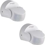 Oktaplex Bewegungsmelder Au&szlig;en 2er Set IP65 180&deg; Schwenkbar 12m Wei&szlig;
