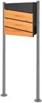 ML-Design Standbriefkasten mit Zeitungsfach Briefkastenst&auml;nder Silber Metallic