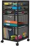 Relaxdays Rollcontainer Stahl Schwarz Mit 5 Schubladen 59 cm x 27,5 cm x 35 cm