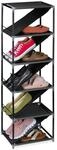 Relaxdays Schuhregal Metall Schwarz f&uuml;r 11 Paar Schuhe 121 cm x 38 cm x 30 cm