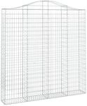 vidaXL Gabionen mit Hochbogen 3 Stk 200x30x200/220cm Verzinktes Eisen 3145536