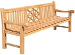 DELUKE Gartenbank Teakbank VUZAR Holz Teak 240x72x92cm Holzbank 240cm Bank Mit...