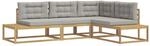 vidaXL Outdoor-Sofagarnitur Wei&szlig; 277,5 x 198,5 x 73 cm Polyester 3387000