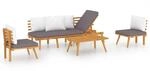 vidaXL 4-tlg Garten-Lounge-Set mit Kissen Massivholz Akazie Modell 6