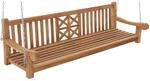 DELUKE Schaukelbank TABEL Holz Teak 220x70x61cm H&auml;ngebank Gartenschaukel Zum