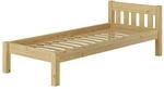 Erst-Holz Stabiles Einzelbett 90 x 200 cm Holzbett Kiefer Massiv mit Sprossen...