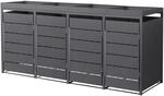 ML-Design M&uuml;lltonnenbox 4Er mit Pflanzdach 240L 260x80x120cm Anthrazit