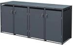 ML-Design M&uuml;lltonnenbox 4Er 240L Anthrazit 264x80x116,3 cm Stahl