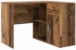 vidaXL Eckschreibtisch mit T&uuml;r Altholz 102 x 50 x 75 cm Holzwerkstoff 3337279