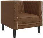 vidaXL Chesterfield-Sessel Braun Kunstleder in Wildleder-Optik 2164395