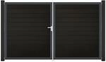 GroJa Solid Steckzaun Tor DIN Links DB Schwarz co-extrudiert