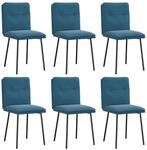 vidaXL Esszimmerst&uuml;hle 6 Stk Blau Samt 3315689