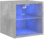 vidaXL TV-Wandschrank mit LED-Leuchten Betongrau 30x28,5x30 cm 836979