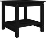 vidaXL Couchtisch Schwarz 50x50x45 cm Massivholz Kiefer