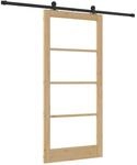 vidaXL Schiebet&uuml;r ORKDAL Natur 93 x 202 cm Massivholz Kiefer und Glas 3332147