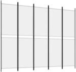 vidaXL 5 Tlg Paravent Wei&szlig; 250x200 cm Stoff 350234