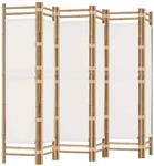 vidaXL 6 Tlg Paravent Faltbar 240 cm Bambus und Canvas 350626