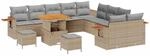 vidaXL Gartensofa-Set mit Kissen 13 Stk Beige und Hellgrau 3363232