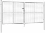 vidaXL Maschendraht-Gartentor Silber 300 x 125 cm Verzinkter Stahl 154531
