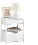 SoBuy Nachttisch mit 2 Schubladen und Ablage Moderner Beistelltisch 45x55x38cm...