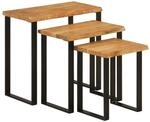 vidaXL Satztische mit Baumkante 3 Stk Massivholz Akazie 372760