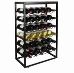 Relaxdays Weinregal Eisen MDF Schwarz Braun f&uuml;r 30 Flaschen H&ouml;henverstellbar 88 cm