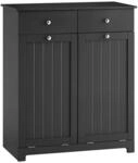 SoBuy Badschrank mit 2 W&auml;sches&auml;cken W&auml;scheschrank W&auml;schesammler Schwarz