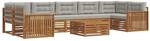 vidaXL Outdoor-Sofagarnitur mit Kissen 24-Tlg Natur und Hellgrau 3373176