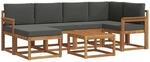 vidaXL Outdoor-Sofagarnitur mit Kissen 7 Stk Natur und Anthrazit 3366665