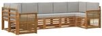 vidaXL Ecksofa Set mit Kissen 6 Stk Natur und Hellgrau 3384807