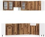 vidaXL 11 Tlg K&uuml;chenschrank-Set Lyon Altholz-Optik Holzwerkstoff 3328575