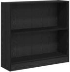 vidaXL B&uuml;cherregal Schwarz Eichen-Optik 80 x 24 x 76 cm Holzwerkstoff 875015