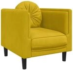 vidaXL Sessel mit Kissen Gelb Samt 372628