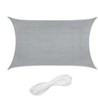 Relaxdays Sonnensegel HDPE Hellgrau UV-Schutz 2 m x 3 m 1,2 kg