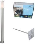 QAZQA Au&szlig;enlaterne Stahl 110 cm IP44 Rox mit Erdungsstift und Kabelmuffe