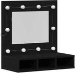 vidaXL Spiegelschrank mit Regal Schwarz Eichen-Optik 62 x 31,5 x 62 cm 873882